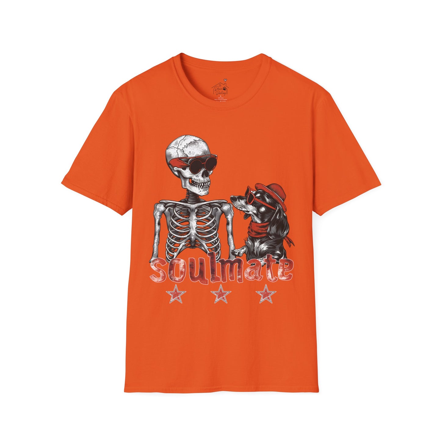 "Soulmate Bros" Long-Haired Dachshund Halloween Unisex Softstyle T-Shirt