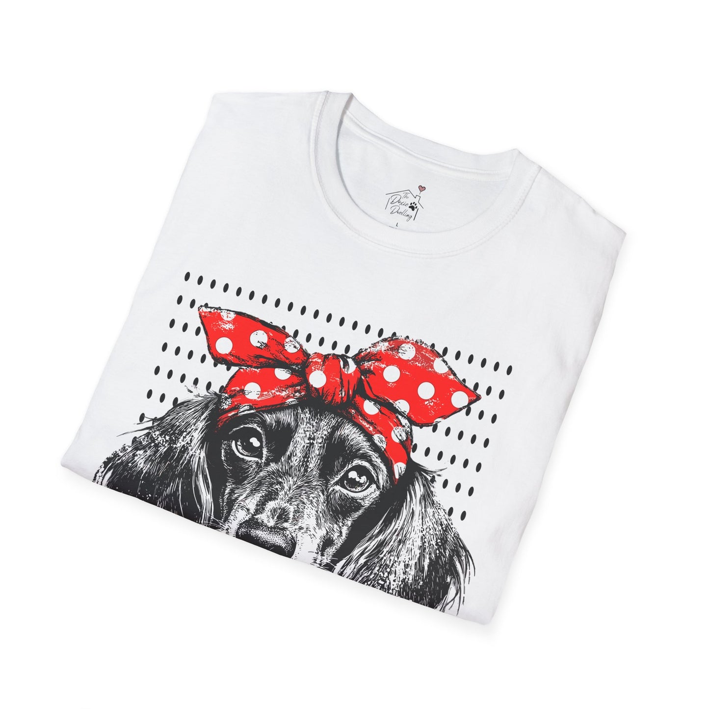 "Riveter" Long-Haired Dachshund Unisex Softstyle T-Shirt