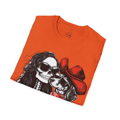 "Smooth Soulmates" Smooth-Haired Dachshund Halloween Unisex Softstyle T-Shirt