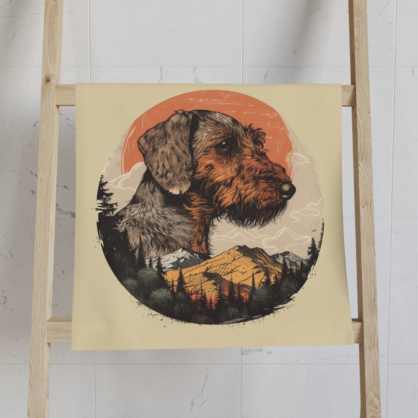 "Wild" Wire-Haired Dachshund Nature/Outdoors Hand Towel Set