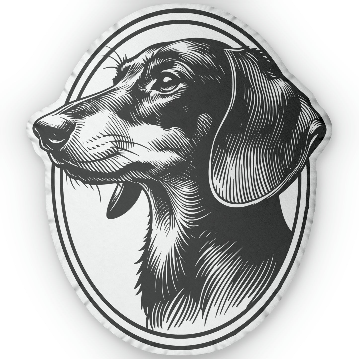 #1 Classic™ Black & Tan Smooth-Haired Dachshund Oval Custom-Shaped Pillow