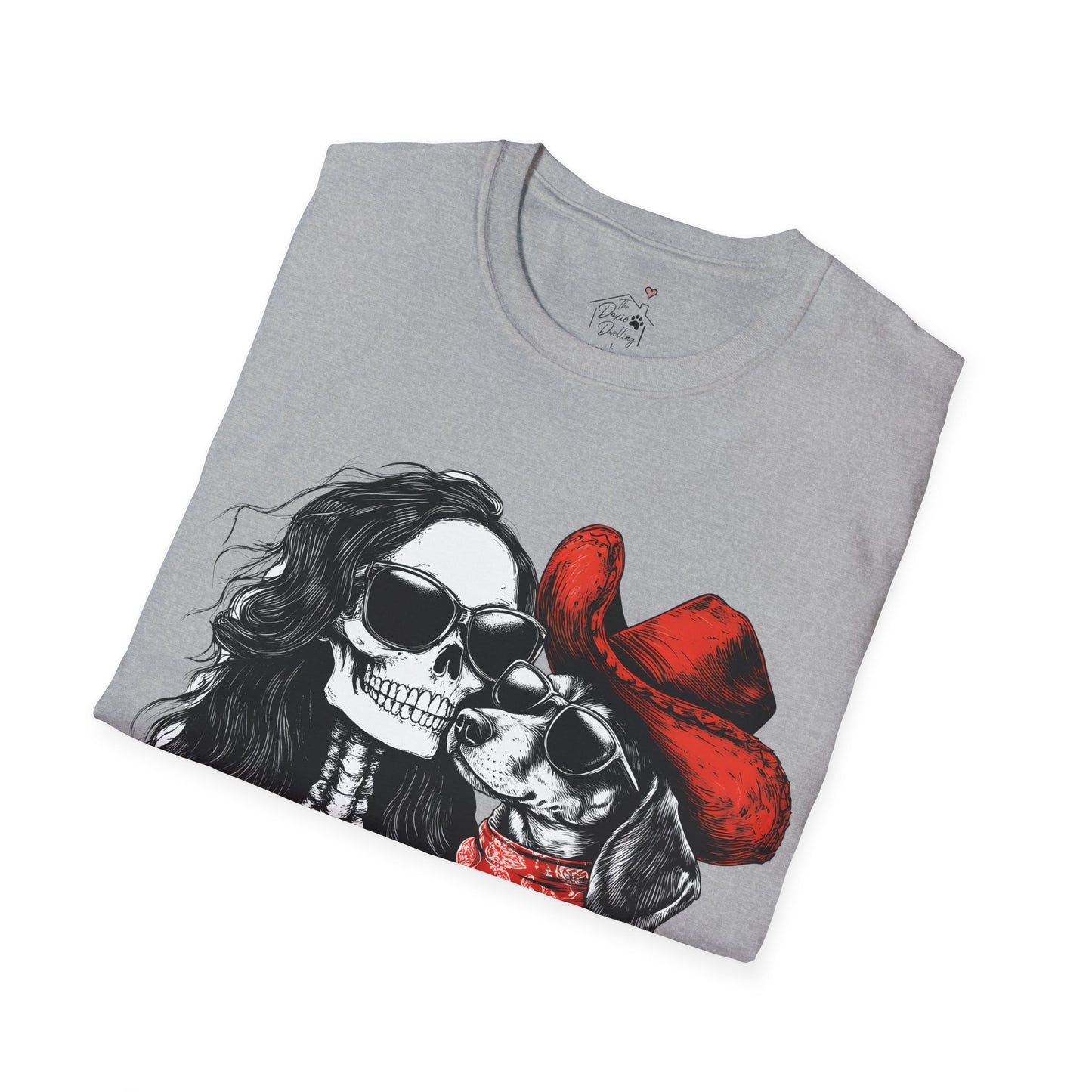 "Smooth Soulmates" Smooth-Haired Dachshund Halloween Unisex Softstyle T-Shirt