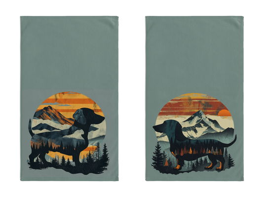 "Smokey" Smooth-Haired Dachshund Nature/Outdoors Hand Towel Set