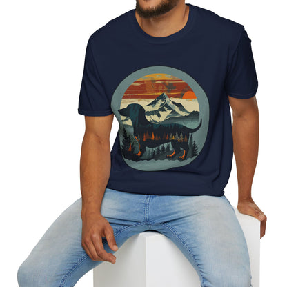 "Smokey" Smooth-Haired Dachshund Unisex Softstyle T-Shirt