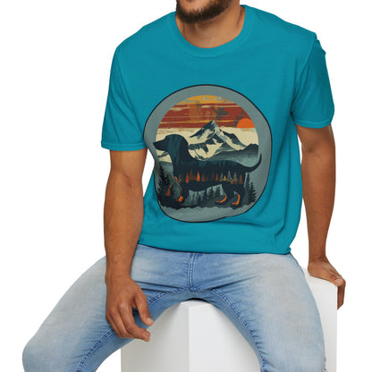 "Smokey" Smooth-Haired Dachshund Unisex Softstyle T-Shirt