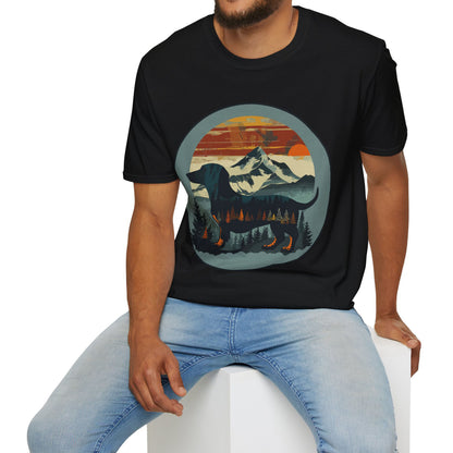 "Smokey" Smooth-Haired Dachshund Unisex Softstyle T-Shirt