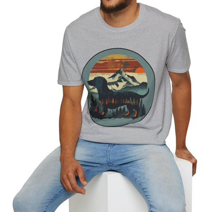 "Smokey" Smooth-Haired Dachshund Unisex Softstyle T-Shirt