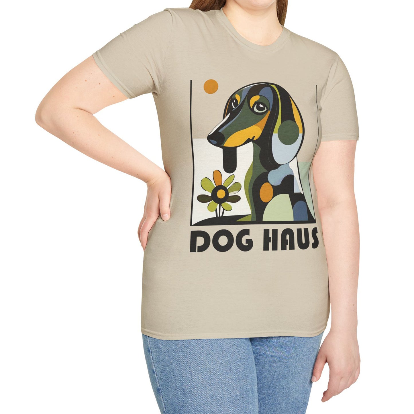 "Long Haus" Long-Haired Dachshund Unisex Softstyle T-Shirt