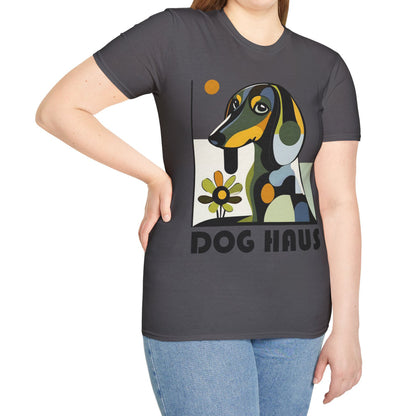 "Long Haus" Long-Haired Dachshund Unisex Softstyle T-Shirt