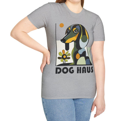 "Long Haus" Long-Haired Dachshund Unisex Softstyle T-Shirt
