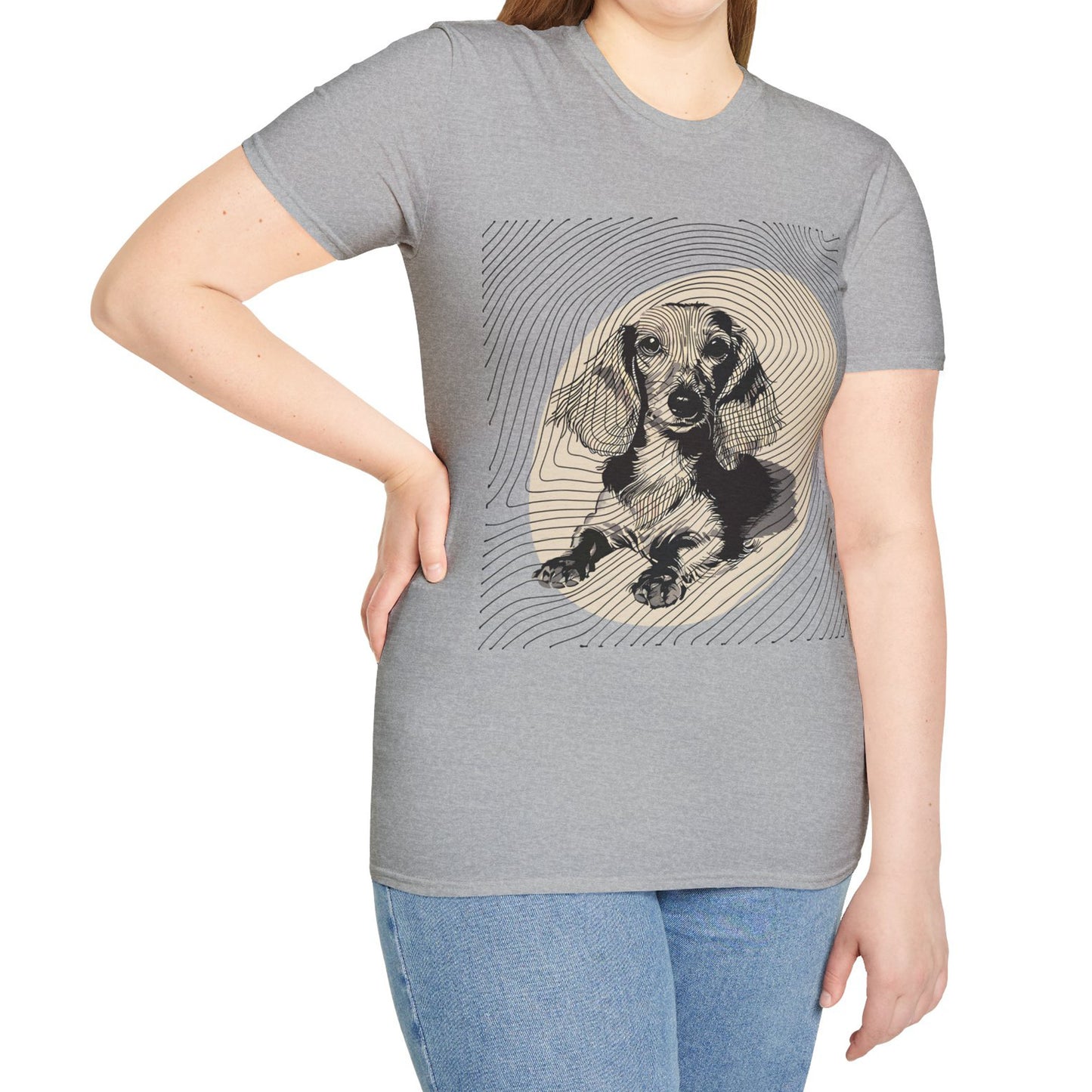 "Long Joy" Long-Haired Dachshund Unisex Softstyle T-Shirt