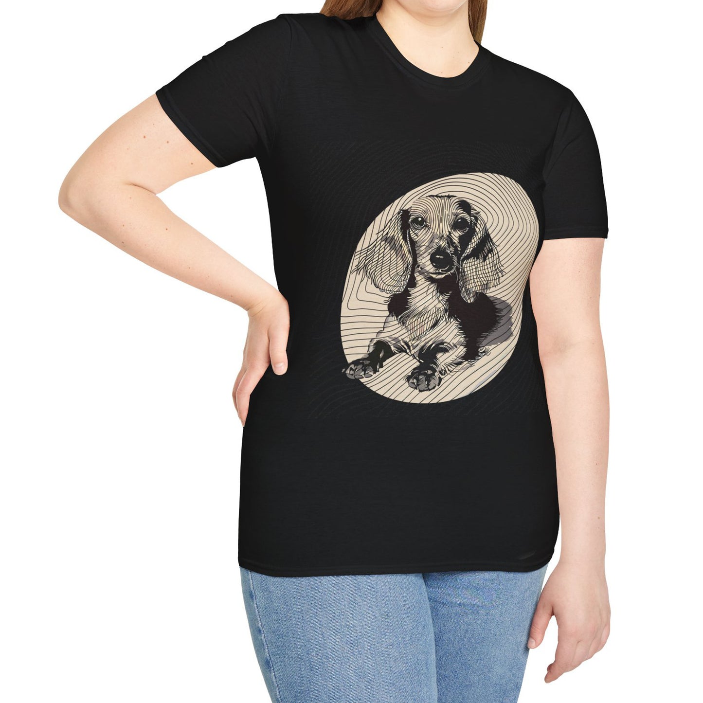 "Long Joy" Long-Haired Dachshund Unisex Softstyle T-Shirt