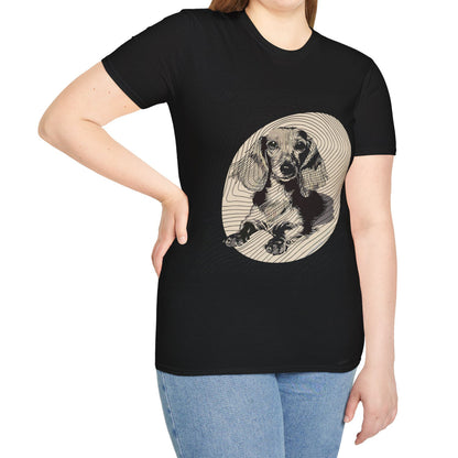 "Long Joy" Long-Haired Dachshund Unisex Softstyle T-Shirt