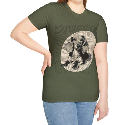 "Long Joy" Long-Haired Dachshund Unisex Softstyle T-Shirt
