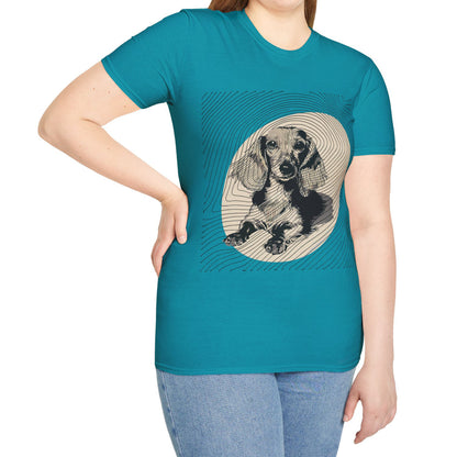 "Long Joy" Long-Haired Dachshund Unisex Softstyle T-Shirt