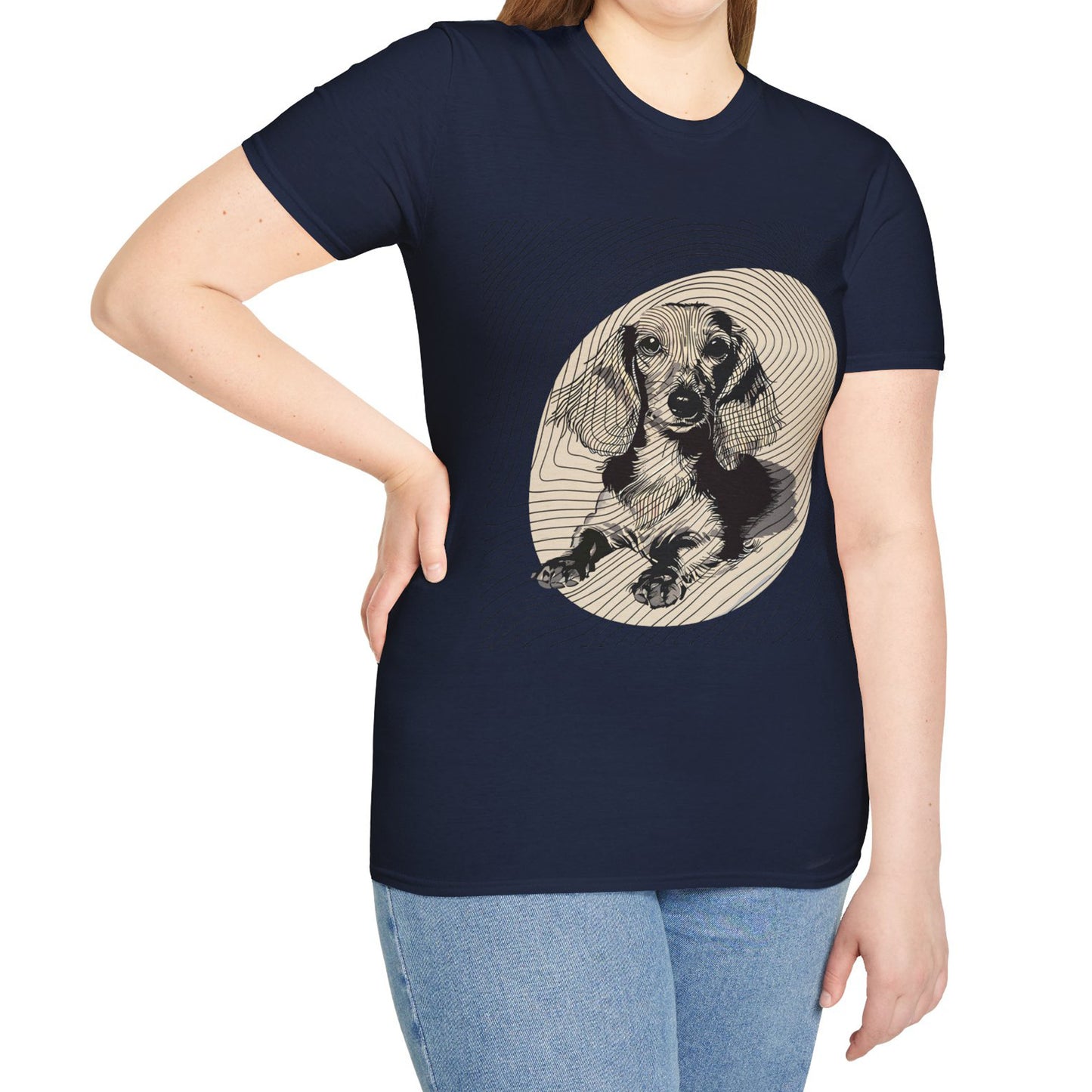 "Long Joy" Long-Haired Dachshund Unisex Softstyle T-Shirt