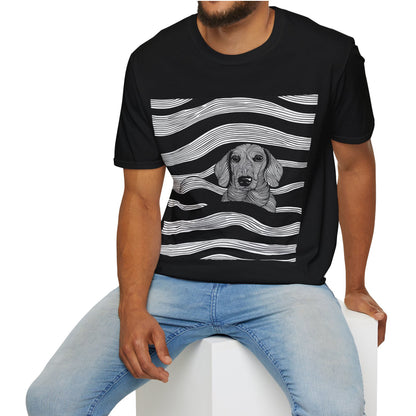 "Smooth Joy" Tan Smooth-Haired Dachshund Unisex Softstyle T-Shirt