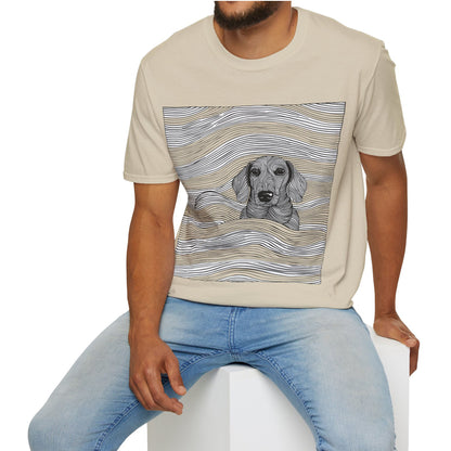 "Smooth Joy" Tan Smooth-Haired Dachshund Unisex Softstyle T-Shirt