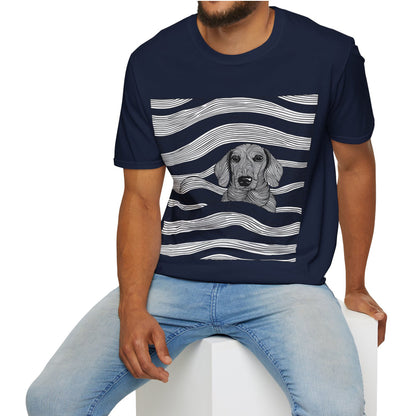 "Smooth Joy" Tan Smooth-Haired Dachshund Unisex Softstyle T-Shirt