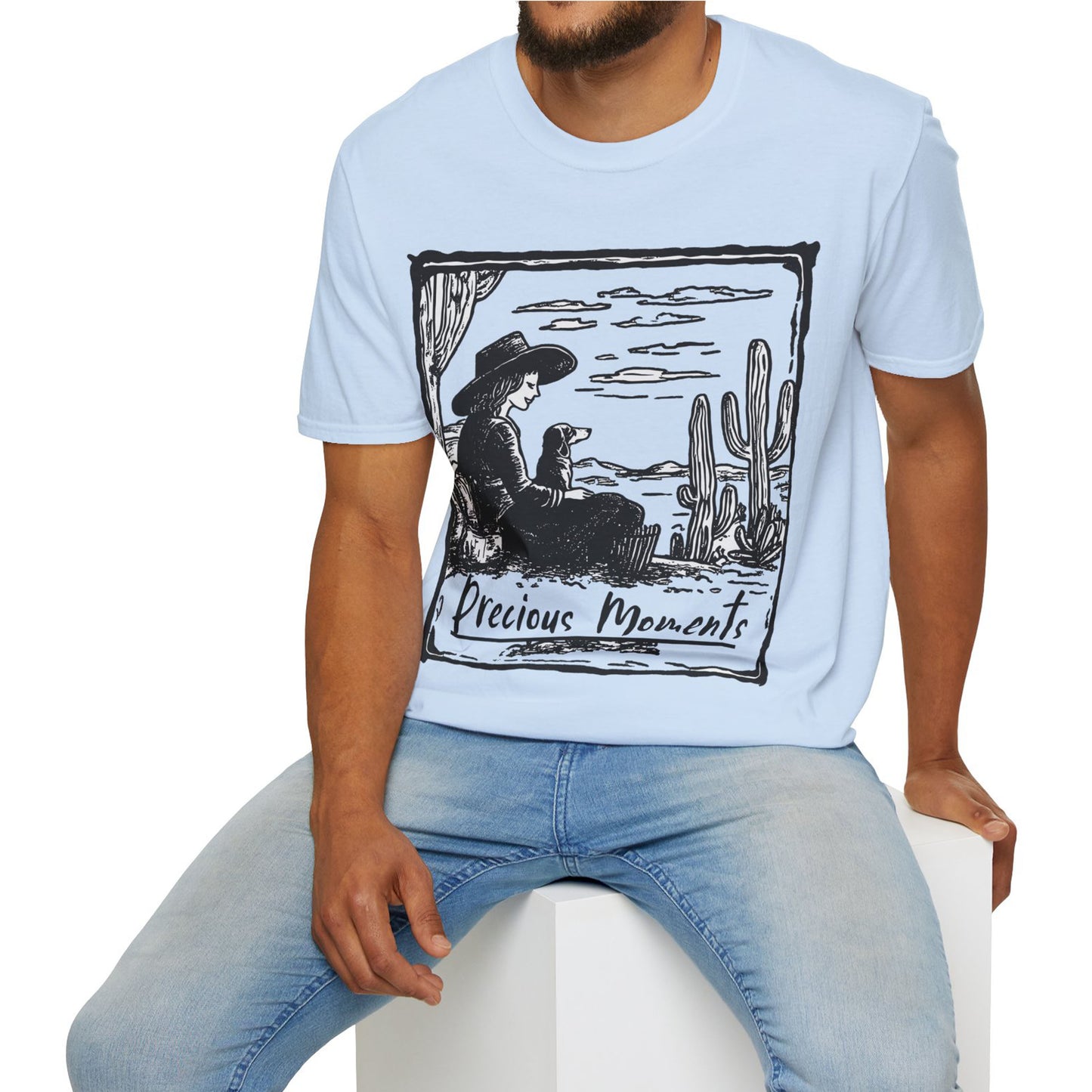 "Precious Moments" Smooth-Haired Dachshund Unisex Softstyle T-Shirt