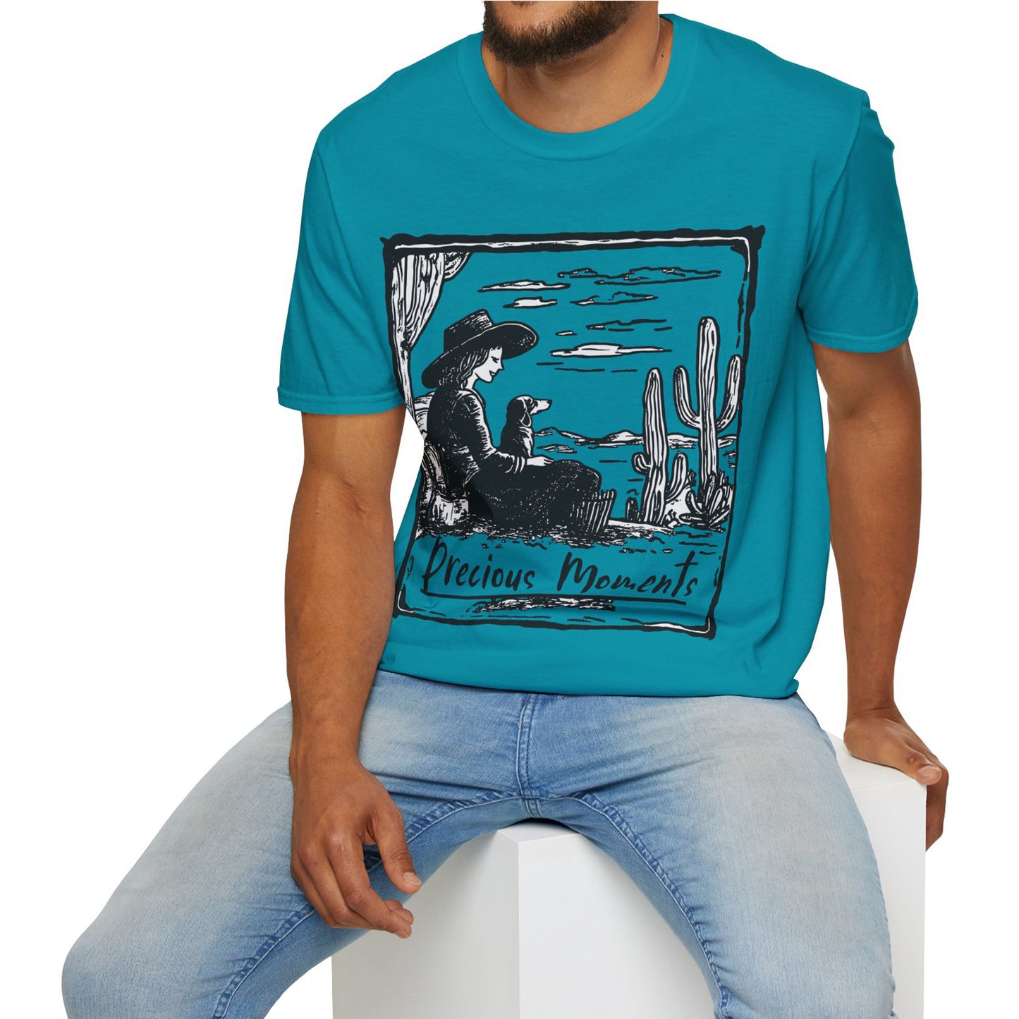 "Precious Moments" Smooth-Haired Dachshund Unisex Softstyle T-Shirt