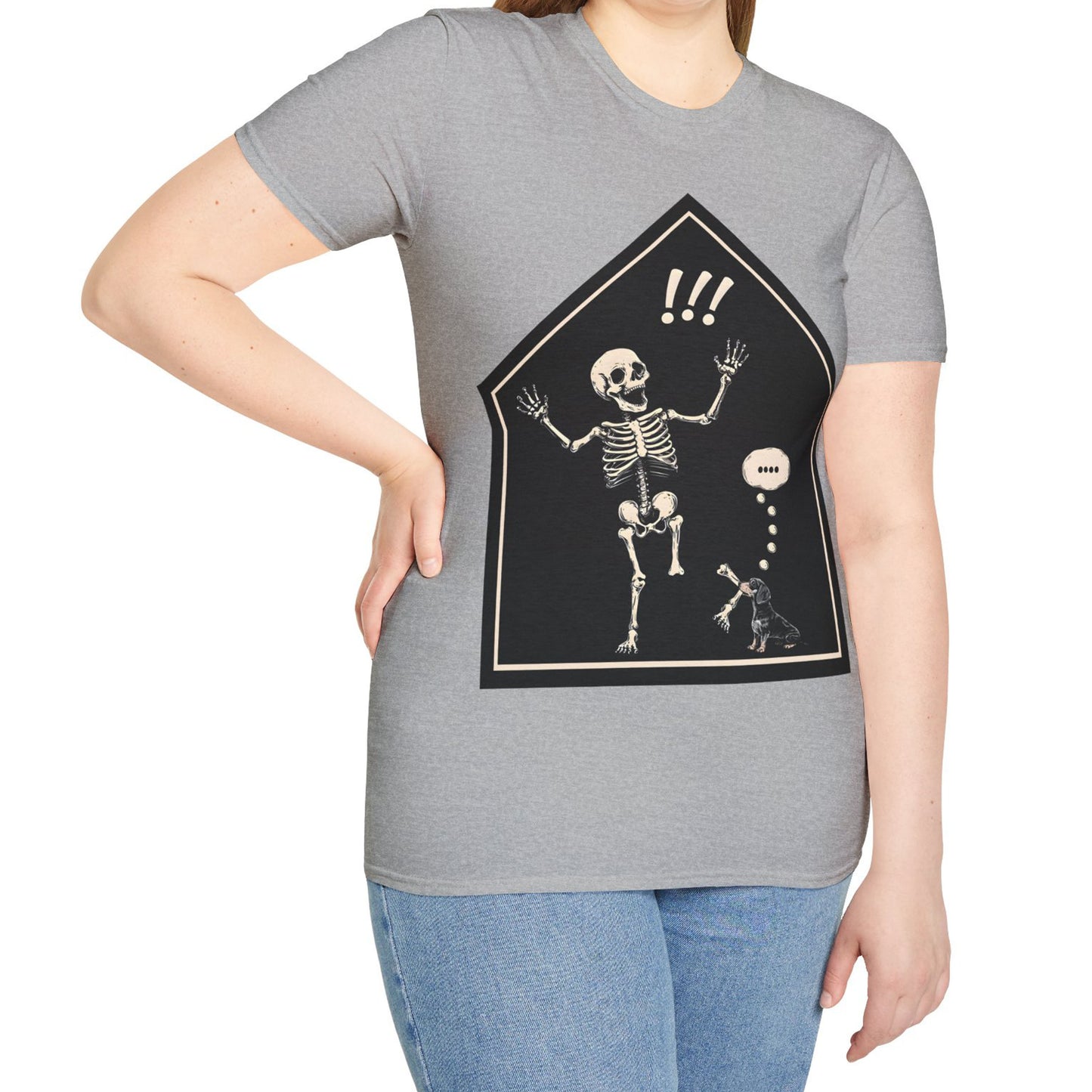 "Aughh!" Smooth-Haired Dachshund Halloween Unisex Softstyle T-Shirt