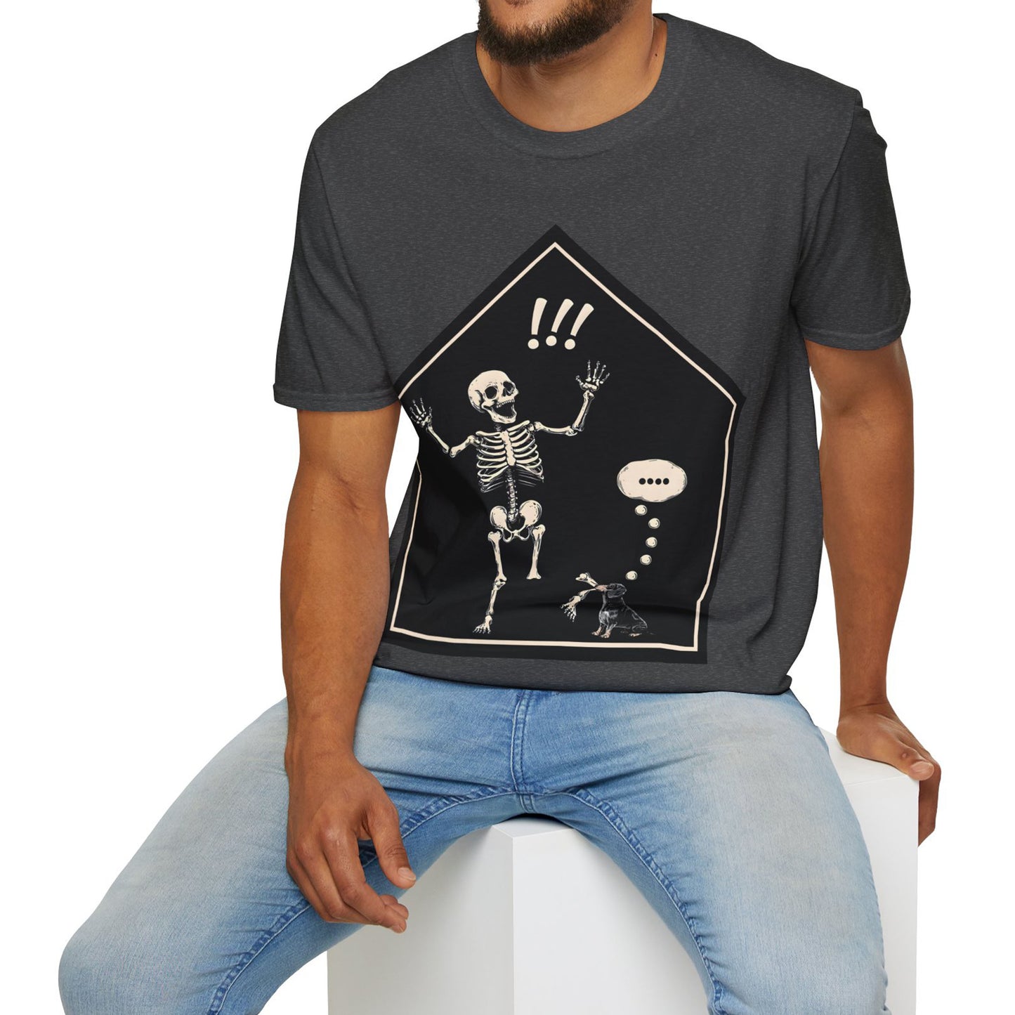 "Aughh!" Smooth-Haired Dachshund Halloween Unisex Softstyle T-Shirt