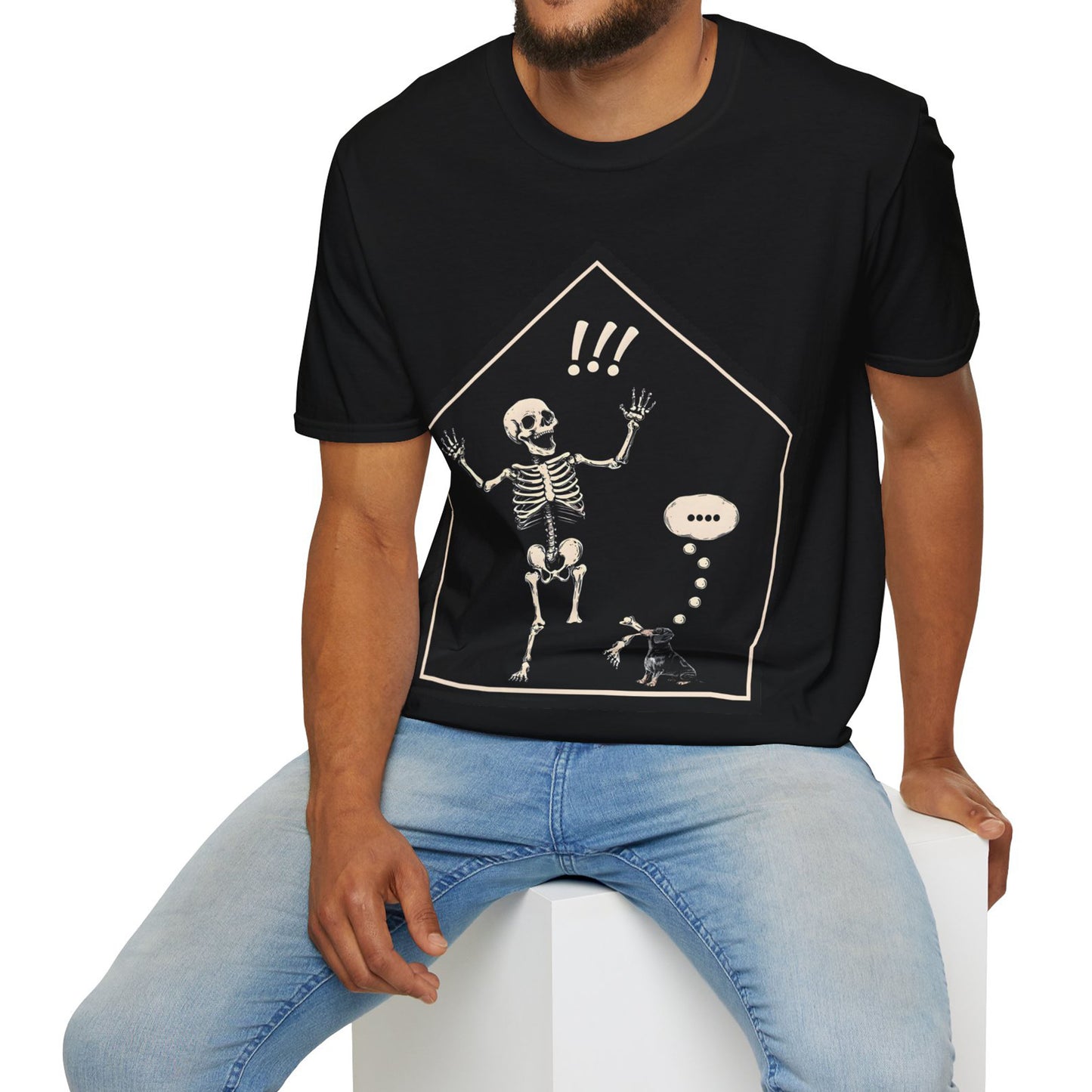 "Aughh!" Smooth-Haired Dachshund Halloween Unisex Softstyle T-Shirt