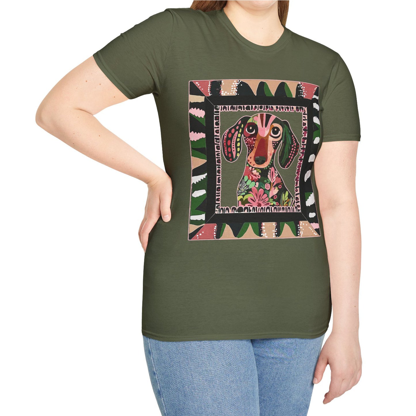 "Smooth Wacky Frame" Smooth-Haired Unisex Softstyle T-Shirt