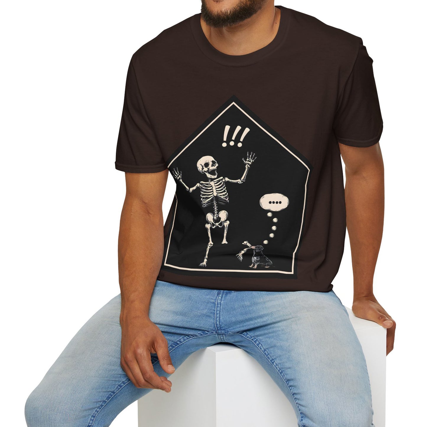"Aughh!" Smooth-Haired Dachshund Halloween Unisex Softstyle T-Shirt
