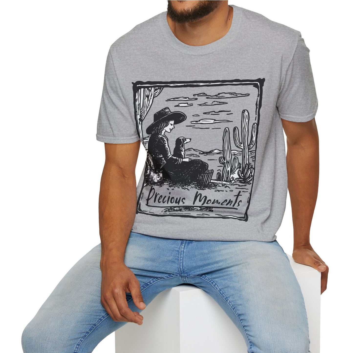 "Precious Moments" Smooth-Haired Dachshund Unisex Softstyle T-Shirt