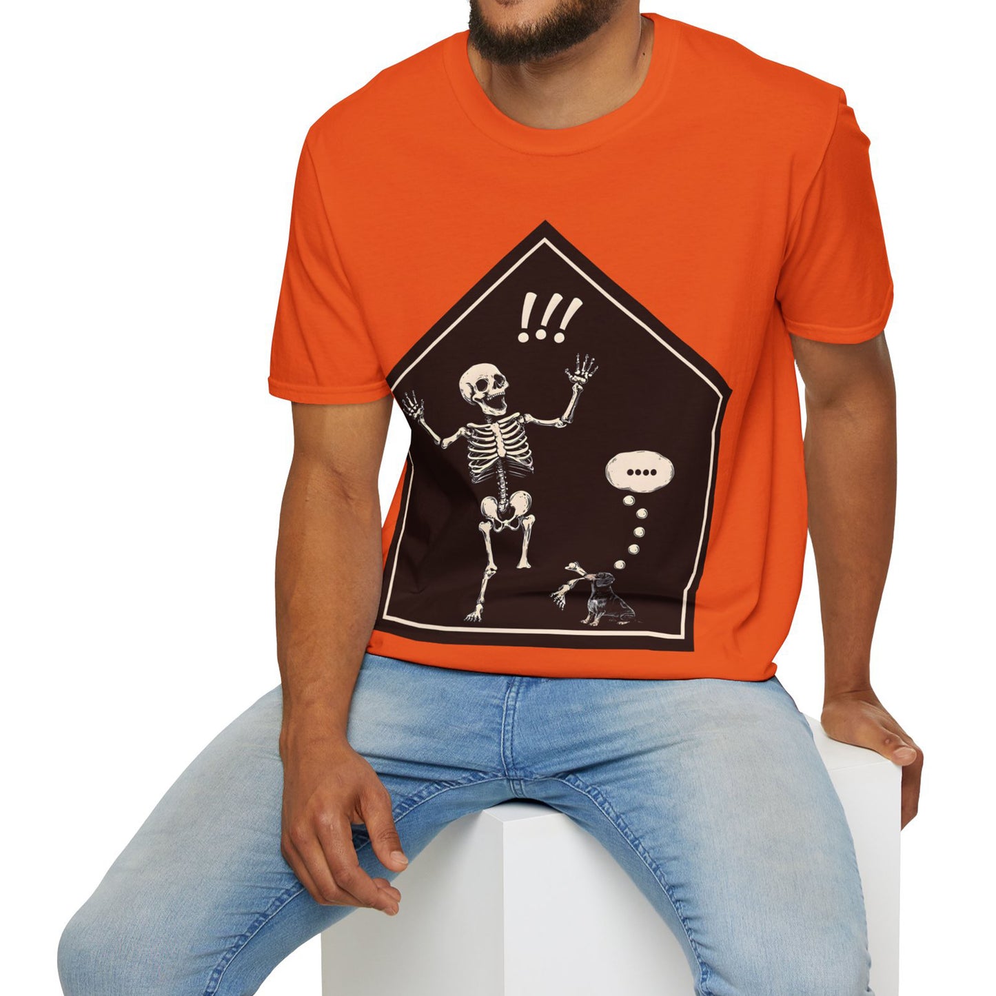 "Aughh!" Smooth-Haired Dachshund Halloween Unisex Softstyle T-Shirt
