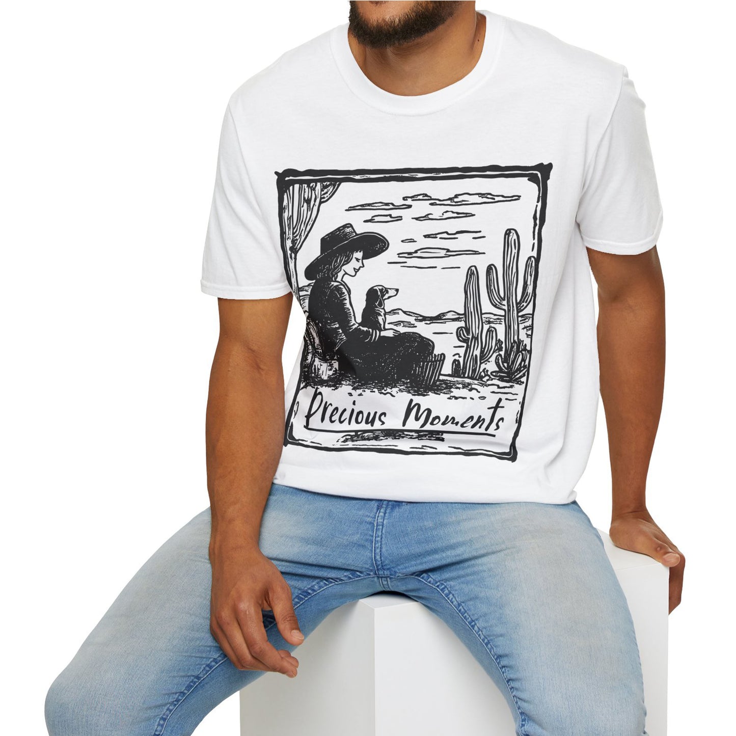 "Precious Moments" Smooth-Haired Dachshund Unisex Softstyle T-Shirt