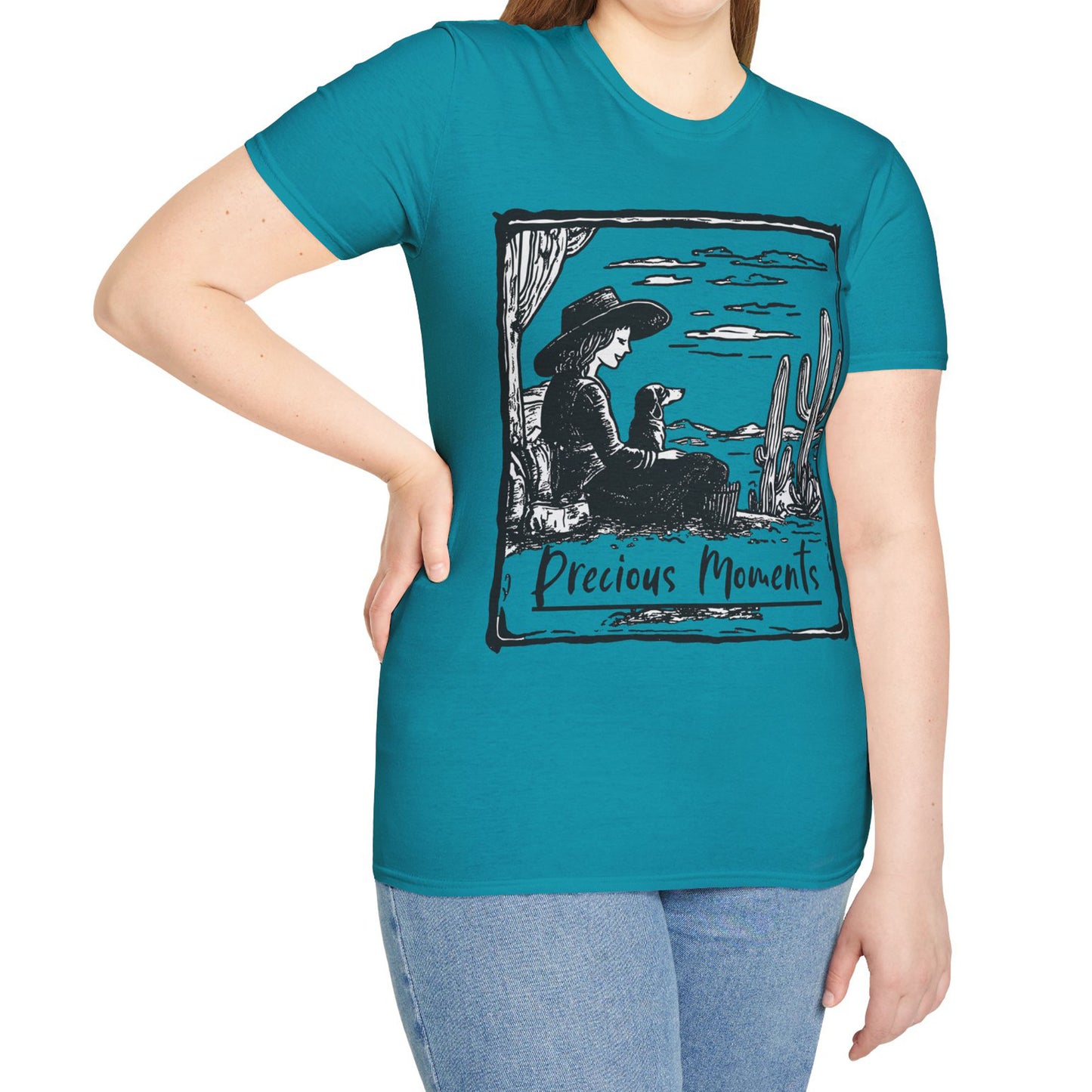"Precious Moments" Smooth-Haired Dachshund Unisex Softstyle T-Shirt