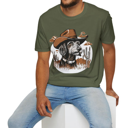 "Wired West" Wire-Haired Dachshund Unisex Softstyle T-Shirt