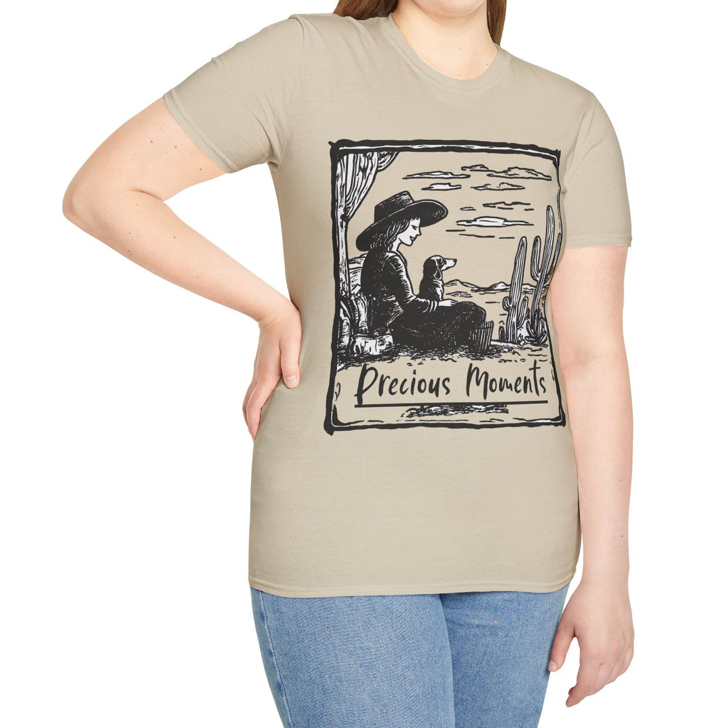 "Precious Moments" Smooth-Haired Dachshund Unisex Softstyle T-Shirt
