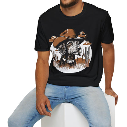 "Wired West" Wire-Haired Dachshund Unisex Softstyle T-Shirt