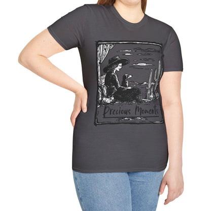"Precious Moments" Smooth-Haired Dachshund Unisex Softstyle T-Shirt