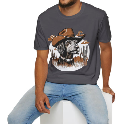 "Wired West" Wire-Haired Dachshund Unisex Softstyle T-Shirt