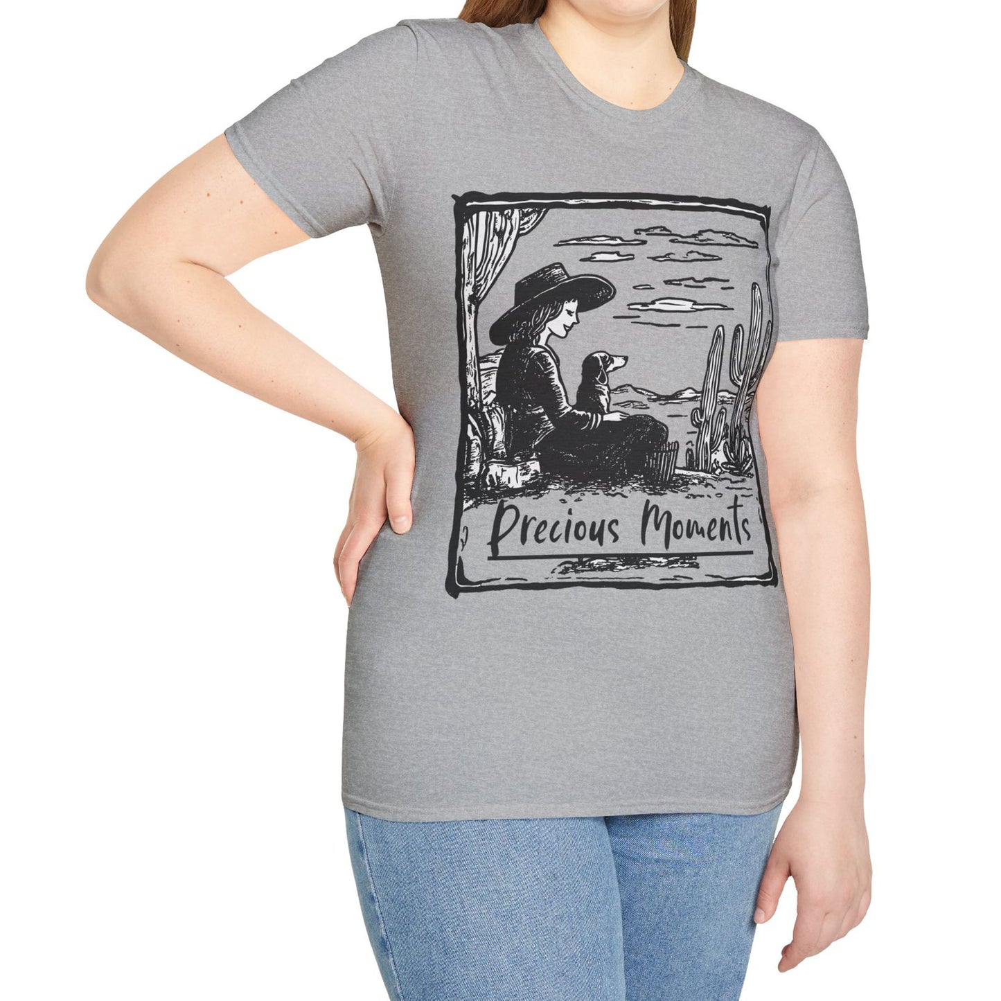 "Precious Moments" Smooth-Haired Dachshund Unisex Softstyle T-Shirt