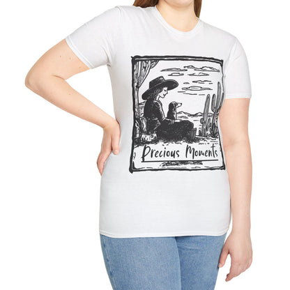 "Precious Moments" Smooth-Haired Dachshund Unisex Softstyle T-Shirt