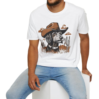 "Wired West" Wire-Haired Dachshund Unisex Softstyle T-Shirt