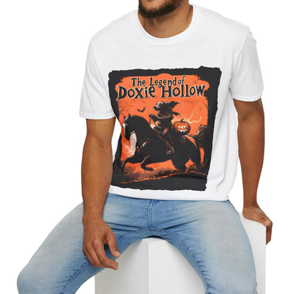"Long's Hollow" Long-Haired Dachshund Halloween Unisex Softstyle T-Shirt