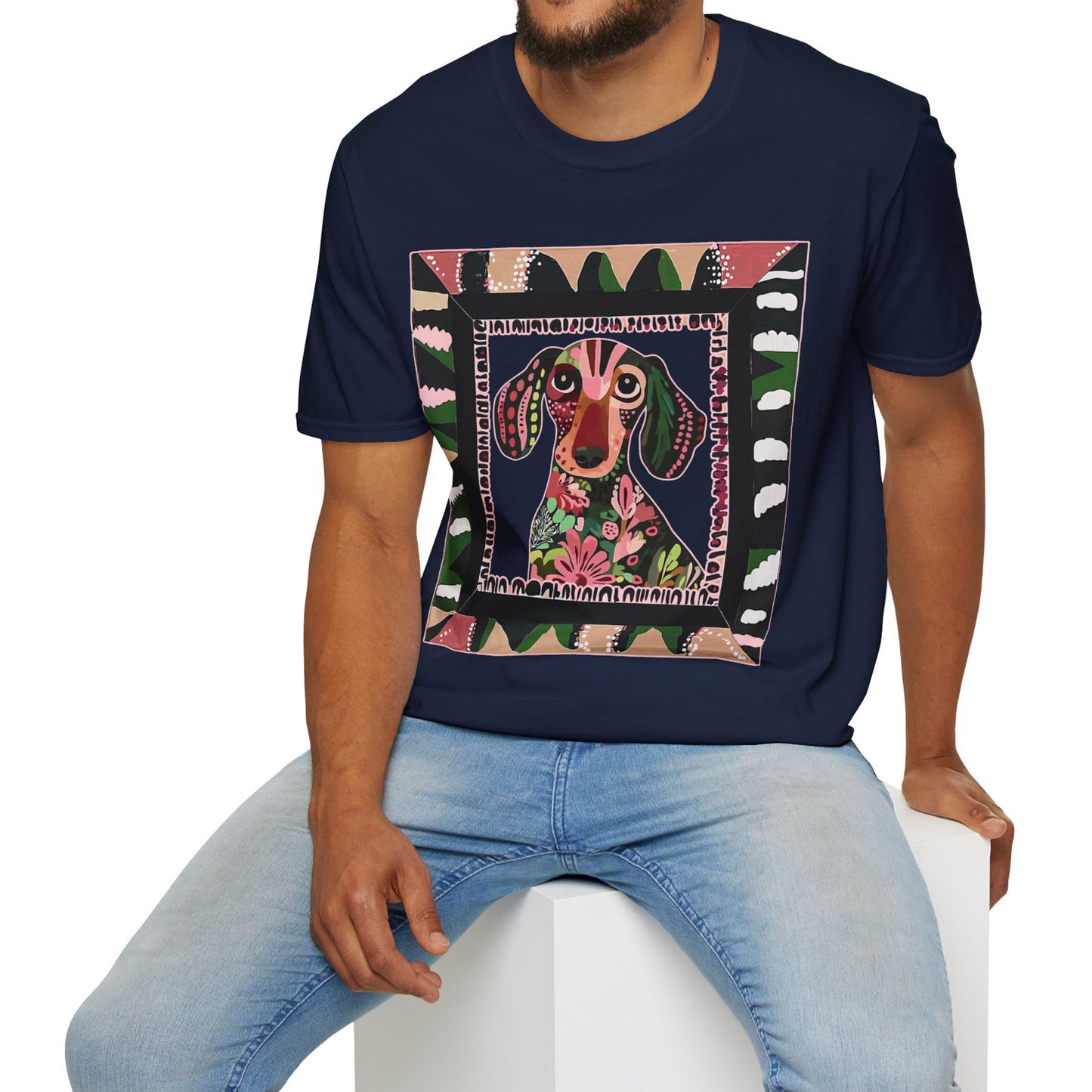 "Smooth Wacky Frame" Smooth-Haired Unisex Softstyle T-Shirt