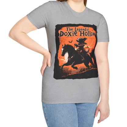"Long's Hollow" Long-Haired Dachshund Halloween Unisex Softstyle T-Shirt