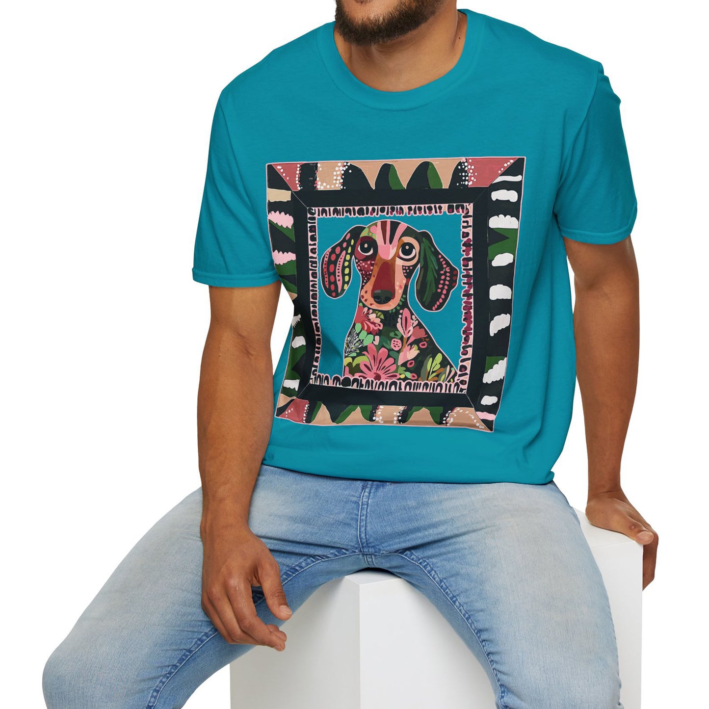 "Smooth Wacky Frame" Smooth-Haired Unisex Softstyle T-Shirt
