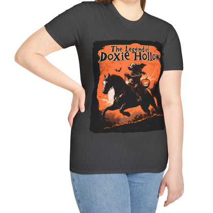 "Long's Hollow" Long-Haired Dachshund Halloween Unisex Softstyle T-Shirt