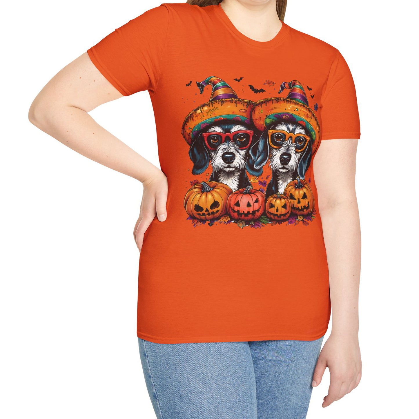 "Confetti" Wire-Haired Dachshund Halloween Unisex Softstyle T-Shirt