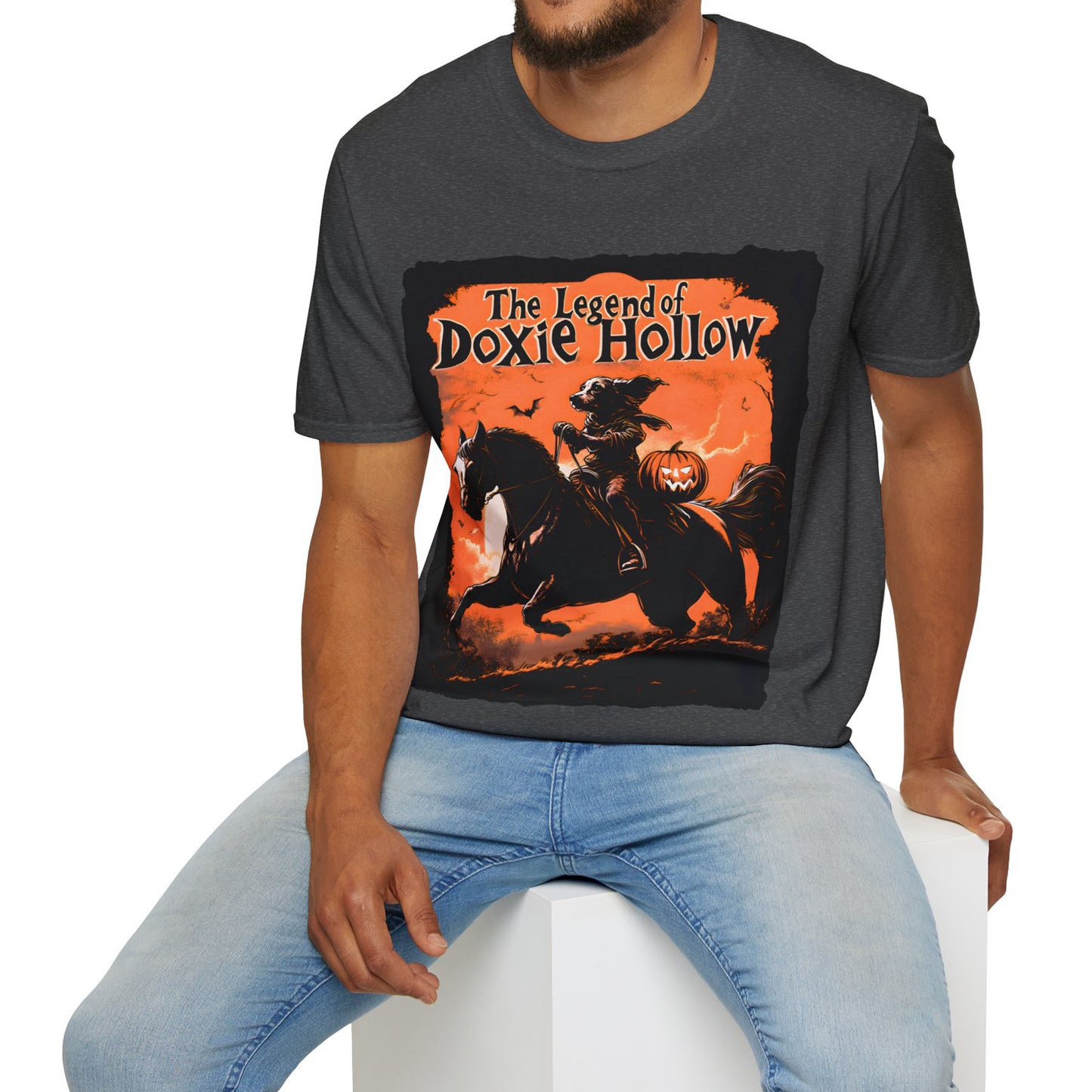 "Long's Hollow" Long-Haired Dachshund Halloween Unisex Softstyle T-Shirt