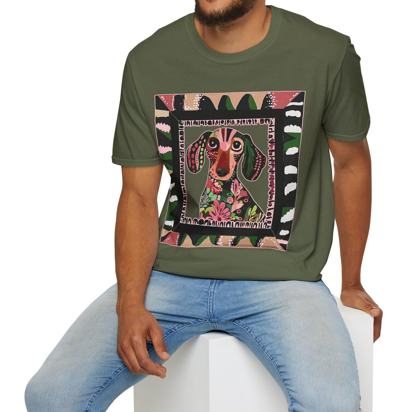 "Smooth Wacky Frame" Smooth-Haired Unisex Softstyle T-Shirt